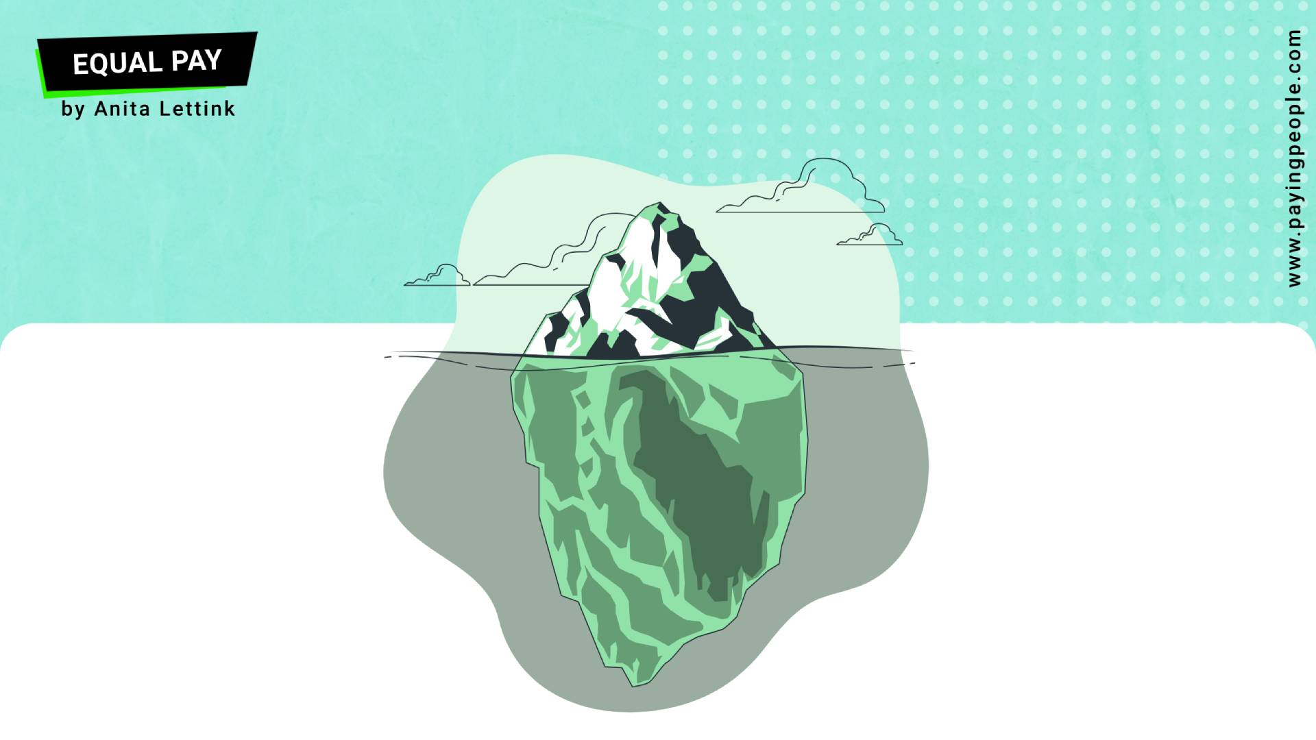 Iceberg with largest part hidden under water