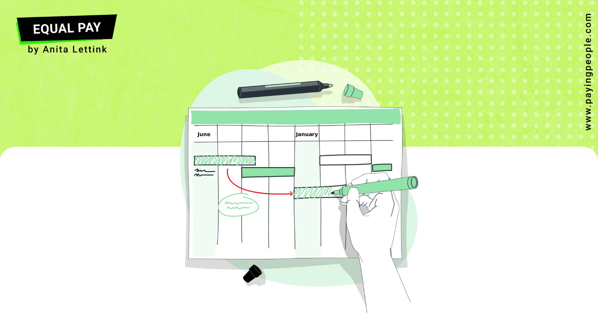 Hand moving June 2026 entry on calendar to January 2027