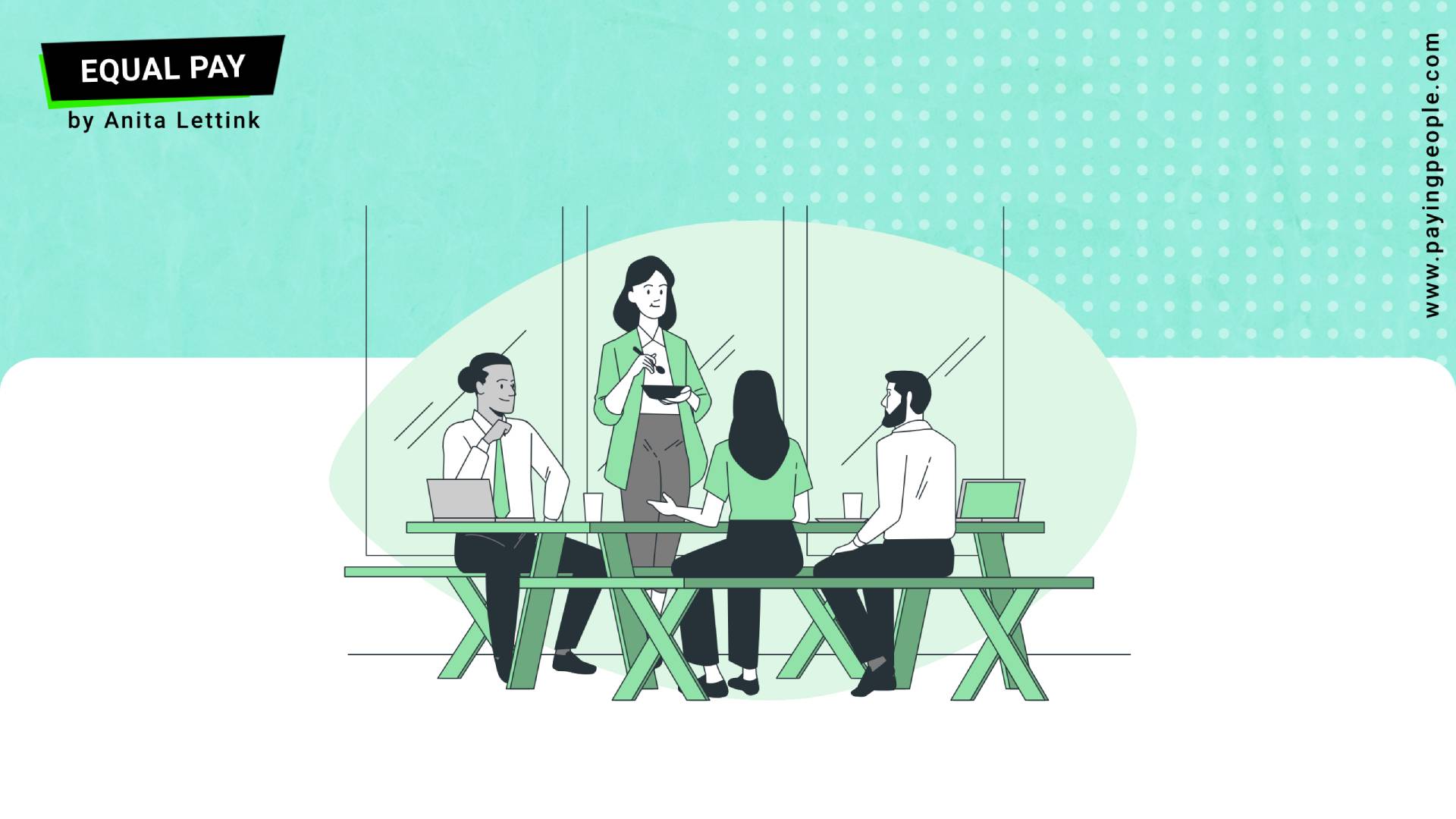 A group of four people having lunch at a table